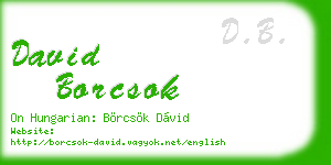 david borcsok business card